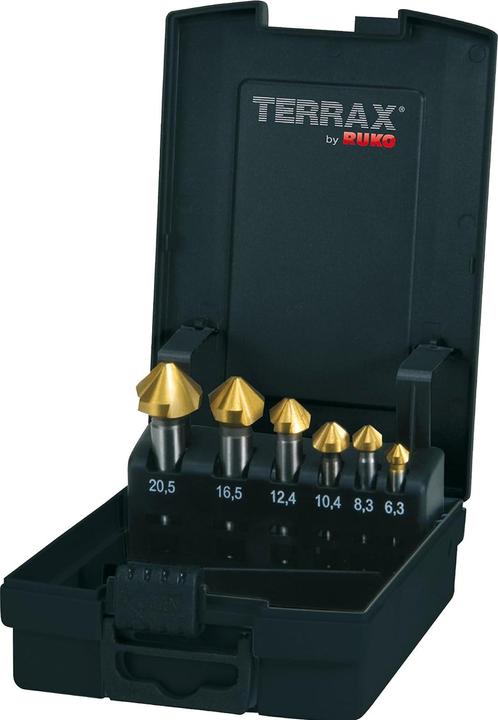 Actual product image Ruko Countersink set 6 pieces 6.3 mm, 8.3 10.4 12.4 16.5 20.5 mm HSS TiN 1 (6.3 mm, 8.3 mm, 10.4 mm, 12.4 mm, 16.5 mm, 20.5 mm)