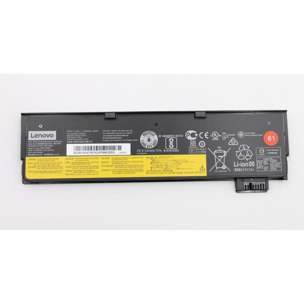 Lenovo Battery External 3c 24Wh LiIon (3 Zellen, 2100 mAh), Notebook Akku, Schwarz