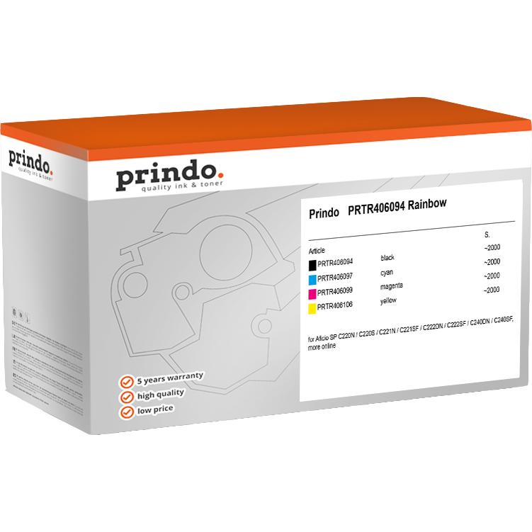 Prindo, Toner, PRTR406094 Rainbow PRTR406094 Rainbow