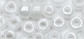 Produktbild Rayher Rocailles, 2 mm ø, opak gelüstert, weiss