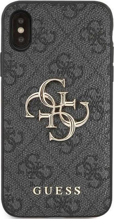 Productafbeelding Guess 4G Groot metalen logo - iPhone X hoesje (szary) (Apple iPhone X, Apple iPhone XS)