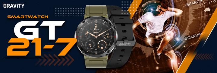 Produktbild Gravity GT21-7 Smartwatch + schwarzes Silikonarmband