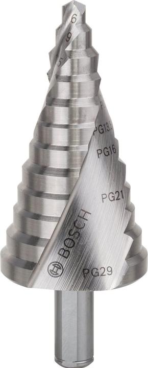 Produktbild Bosch Professional Zubehör Stufenbohrer HSS, für Kabelverschraubungen, 6 - 37 mm, 10 mm, 93 mm, 12 Stufen (10 mm)
