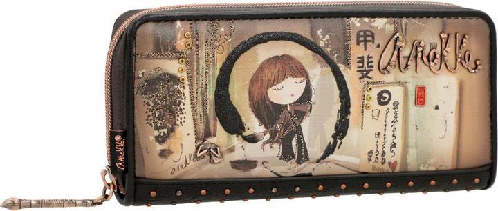 Actual product image Anekke Shoen Black wallet RFID protection 21 cm