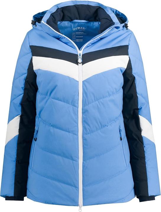 Actual product image Ulla Popken HYPRAR Chevron Stripe Triple Function Quilted Fully Lined Ski Jacket (46, 48)
