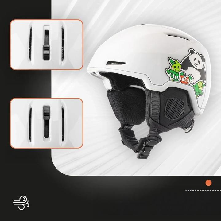 Actual product image Rockbros Kask narciarski Qunature 10130003005 z nausznikami snowboard Panda dla dzieci rozmiar M - biały (54 - 58 cm, M)