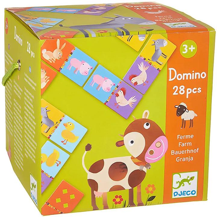 Djeco Ferme de dominos (Allemand, Anglais, Français, Italien, 3 - 10 Années)