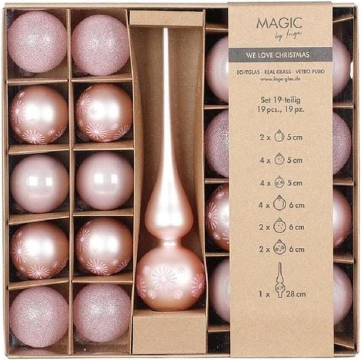 Inge’s Glas Christmas Decor Lovely Magnolia mit Baumspitze (19x)