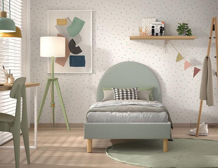 Produktbild Vipack Moon Bett 90X200 Gruen Boucle (90 x 200 cm)