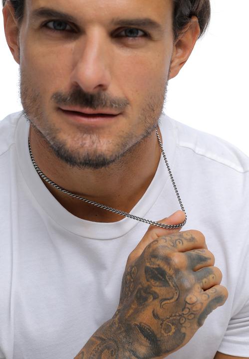 Immagine prodotto Kuzzoi Halskette Basic Männer Panzerkette Massiv Robust 925 Silber (Argento 925, Argento 925)