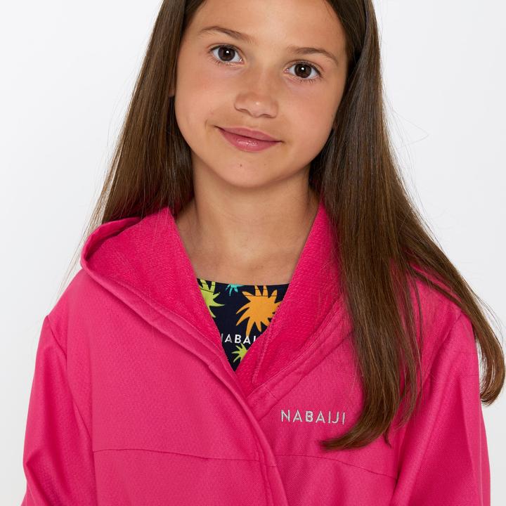 Produktbild Nabaiji Kids’ microfibre compact hooded bathrobe in pink (122)