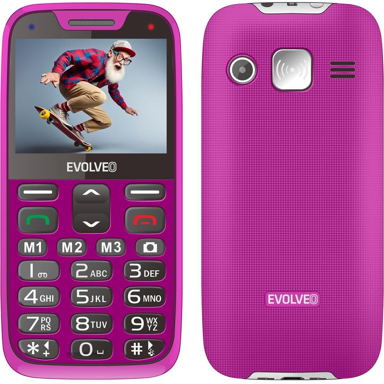 Evolveo EasyPhone XR + stand rosa / 2,3" / SOS / Bluetooth / FM / microSD (2.30"), Cellulare con tasti, Rosa