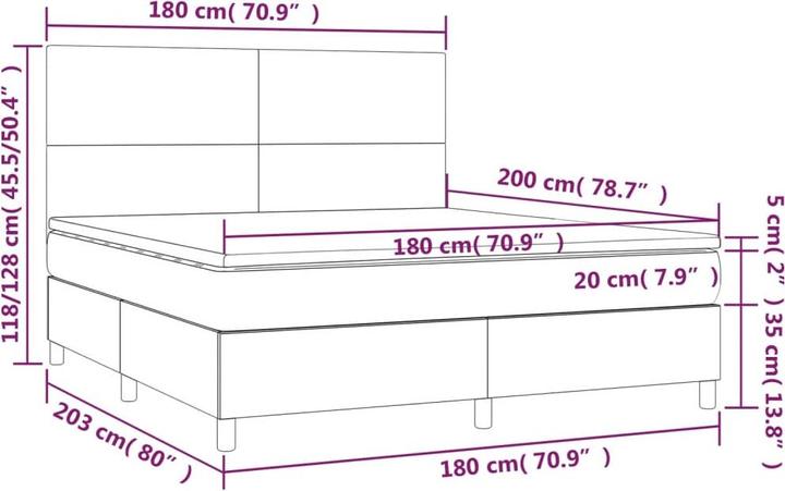 Actual product image vidaXL Boxspringbett (180 x 200 cm)