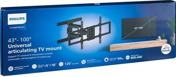 Philips Universelle TV Wandhalterung 43-100 Zoll 60 kg (Wall, 60 kg, 43" - 100")