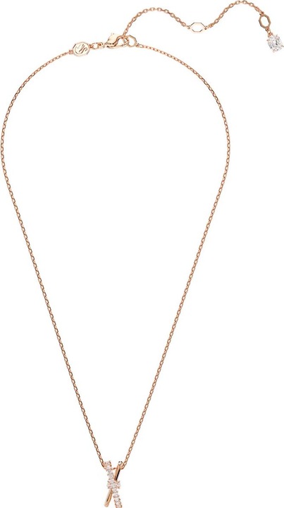 Produktbild Swarovski Hyperbola Halskette Verschiedene Schliffe Twist Weiss Roségold (38 cm)