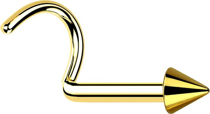Image du produit Star Piercing Nasenstecker gebogen vergoldet mit Cone (sans laiton, Titane)