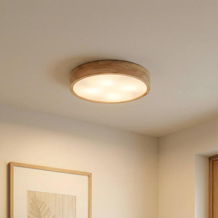 Immagine prodotto Lindby Plafoniera Tanju, legno di quercia, Ø 60 cm (E27)