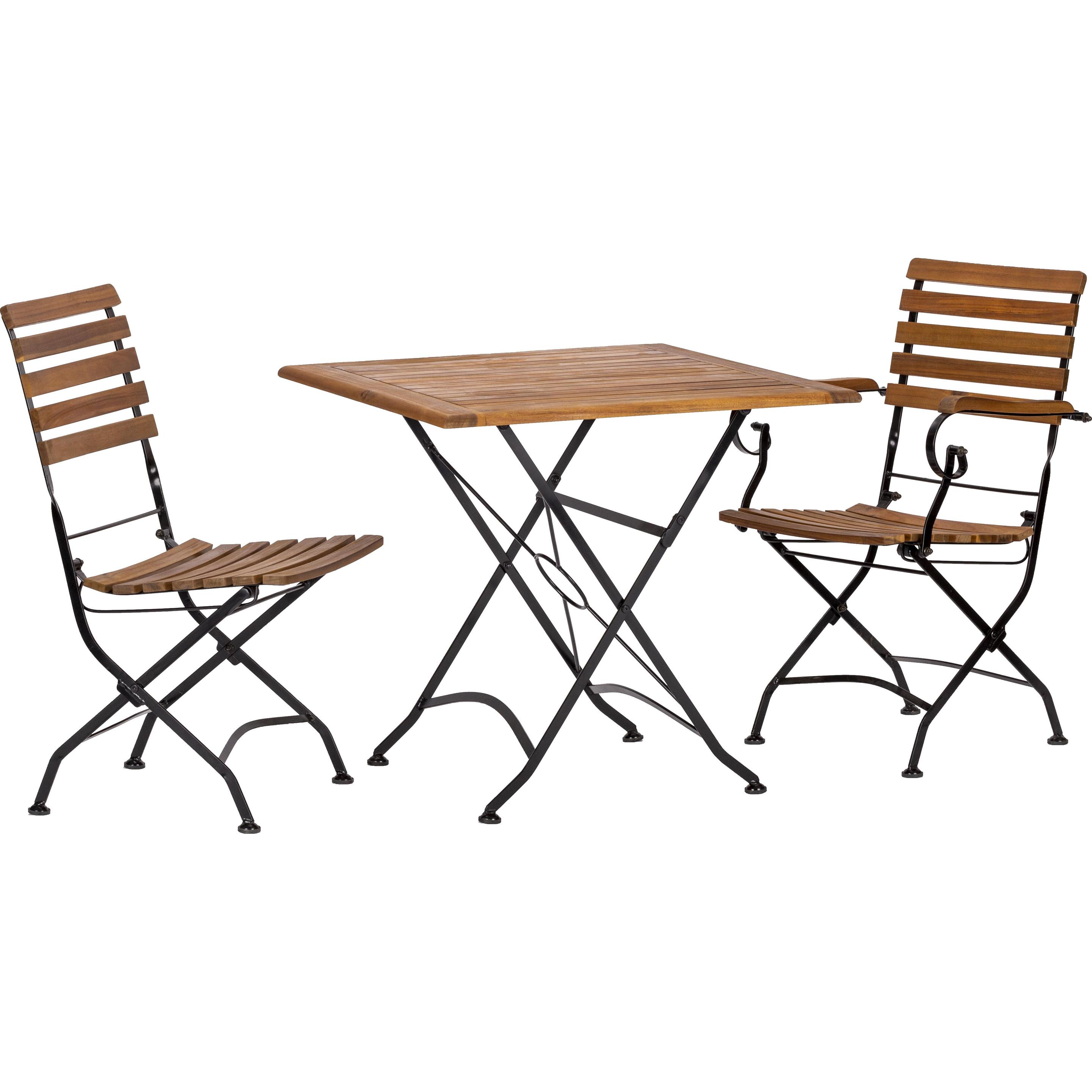 Acamp, Gartentisch + Balkontisch, Set 1x LINDAU Klappsessel + 1x LINDAU Klappstuhl + 1x LINDAU Klapptisch 80x80cm (80 cm...