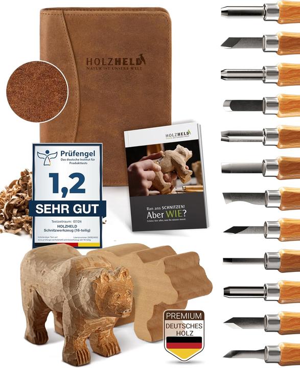 Actual product image Holzheld 17-teiliges Schnitzwerkzeug-Set