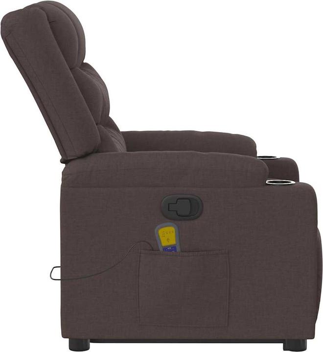 Image du produit vidaXL Fauteuil de massage avec fonction releveur Tissu marron foncé