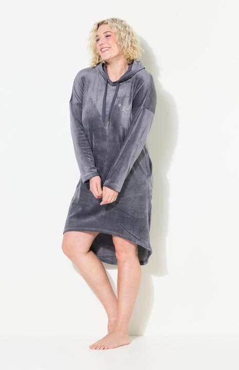 Produktbild Ulla Popken Loungewear-Nickikleid, Kapuze, Langarm, recycelt (46, 48)