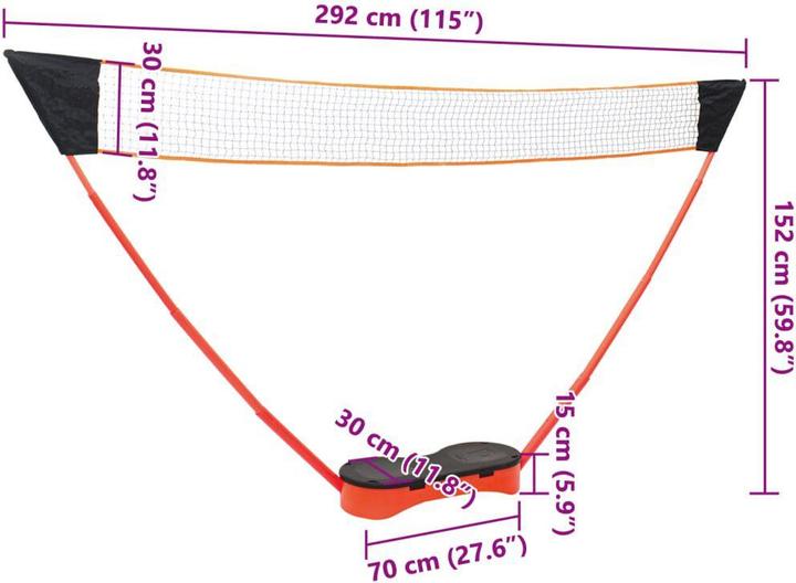 Image du produit vidaXL Kit de badminton avec 2 raquettes, filet & sac