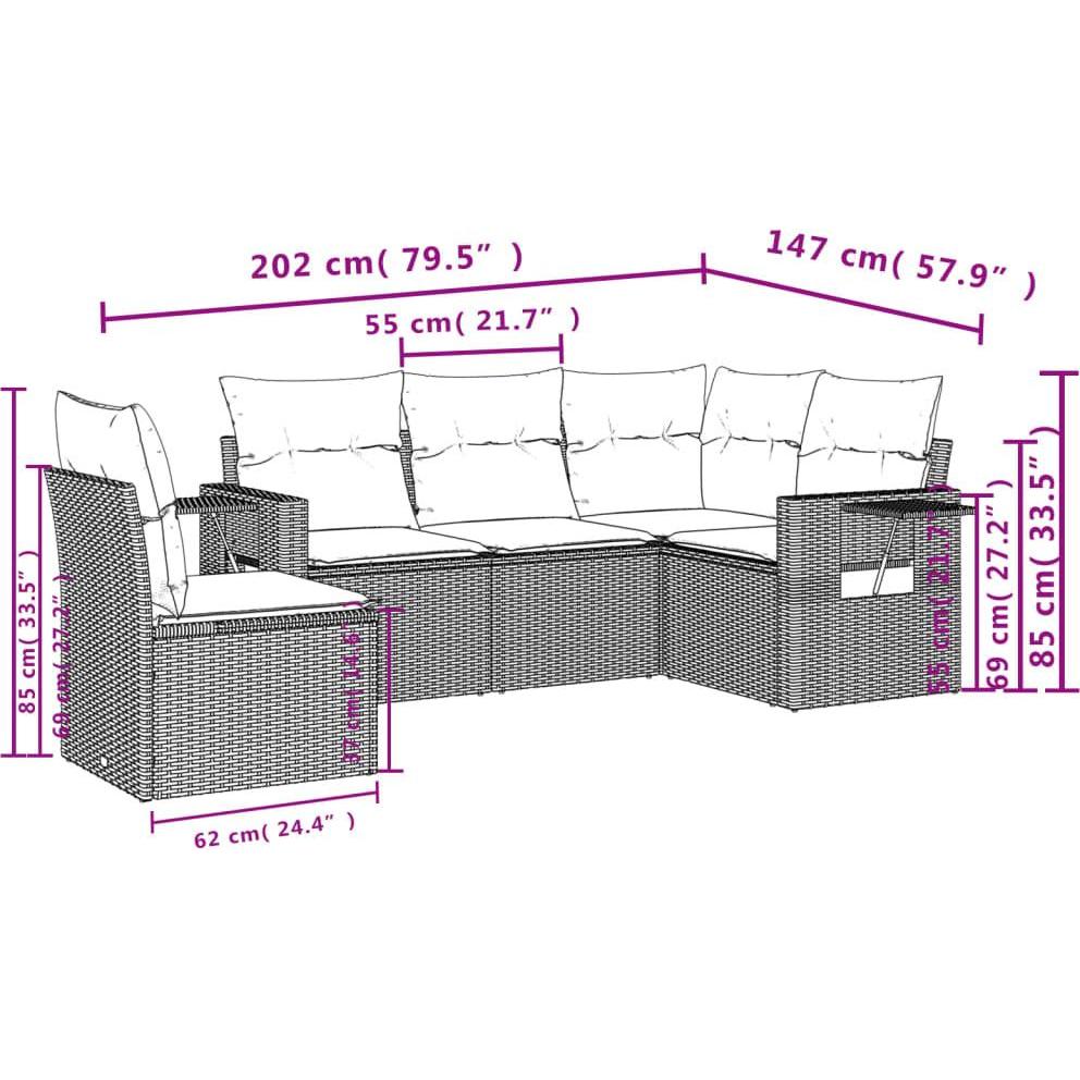 Thumbnail - VidaXL, Gartenlounge, 10-tlg. Garten-Lounge-Set mit Kissen