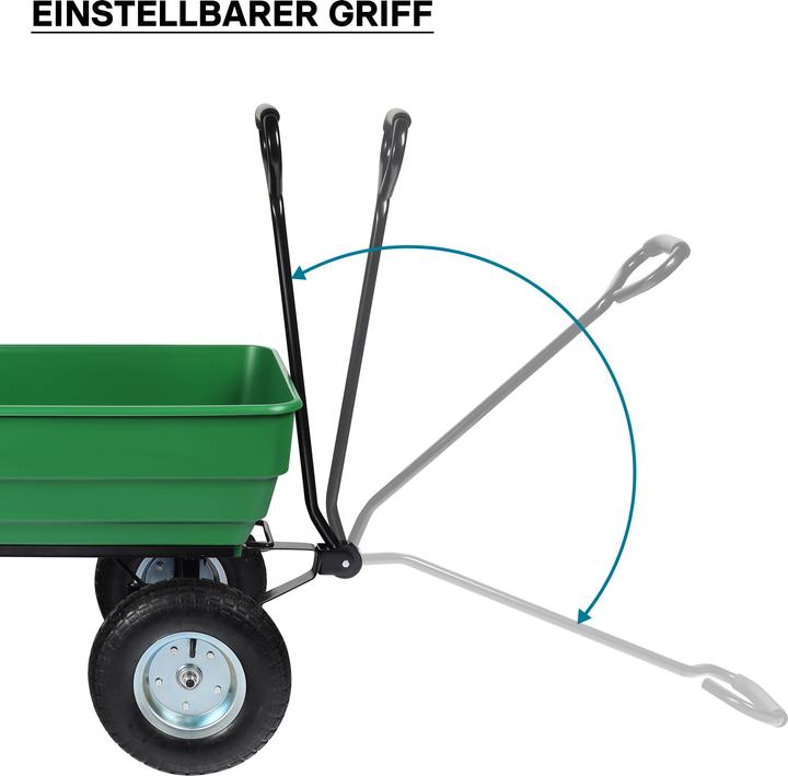 Actual product image Wiltec Garden trolley Tilting function 350kg Hand trolley 125l Hand trolley Transport trolley
