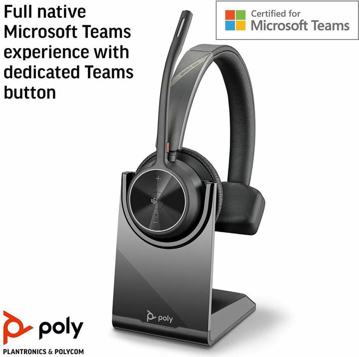 Produktbild Poly HP Voyager 4310-M Microsoft Teams Certified USB-C Headset with charge stand, Wireless, Office/C (Kabellos, USB-C, Microsoft Teams)
