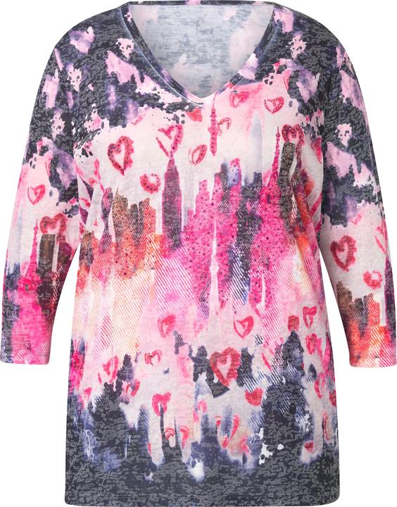 Produktbild Miamoda T-Shirt, Batikmuster mit Herzen und Glitzer (52)