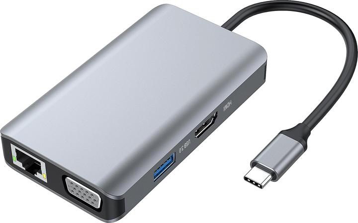 Produktbild Conceptronic Dock USB-C->HDMI,VGA,GbE,3xUSB3.0,100WPD 0.25m (USB-C)