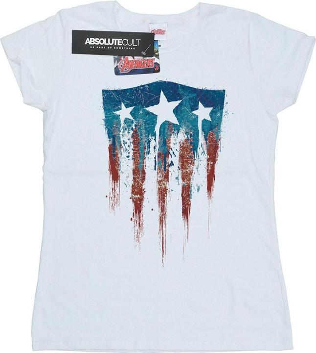 Produktbild Captain America Flagge Schild Baumwolle TShirt (L)