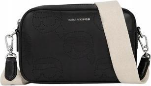 Karl Lagerfeld Ikon – Perforierte Messenger-Tasche aus Leder