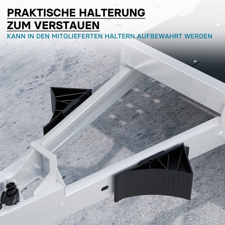 Produktbild Wiltec Unterlegkeile inkl. Halterung 1,6t 2x Bremskeil PKW-Anhänger Hemmschuhe