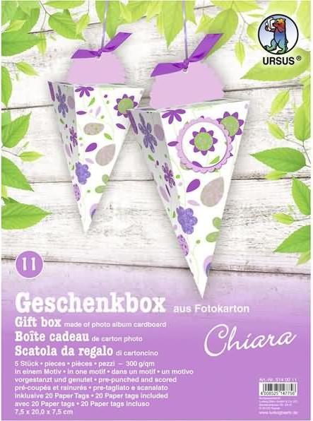 Ursus Geschenkbox Chiara 7,5x20x7,5cm VE=5 Stück Motiv: 11 (Geschenkbox, 5 x)