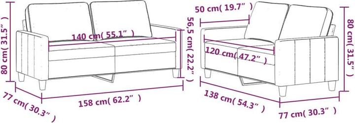 Produktbild vidaXL Sofagarnitur (2-Sitzer, Polstergruppe)
