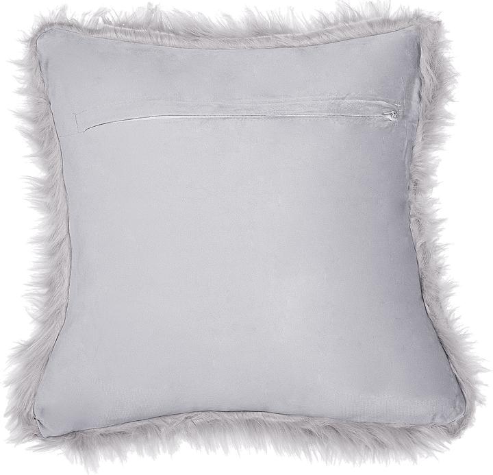 Actual product image Beliani Decorative cushion fur look light grey 42 x 42 cm Set of 2 LUBHA (45 x 45 cm)