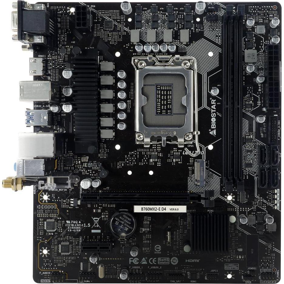Thumbnail - Biostar Mainboard Intel B760 Express Micro-ATX Speicher DDR4 (LGA 1700, Intel B760, mATX), Mainboard