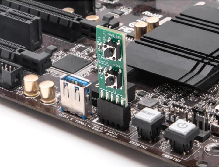 Produktbild Delock Schalter mit Resettaste und Ein- / Austaste für PC-Ma