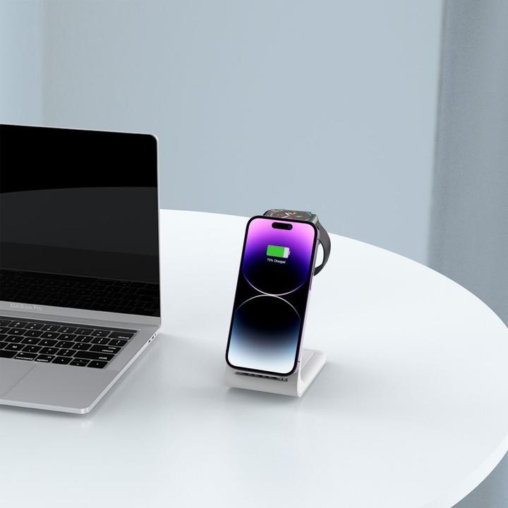 Produktbild Tech-Protect Dock station QI15W-A36 3IN1 WIRELESS CHARGER FOR APPLE White (10 W)