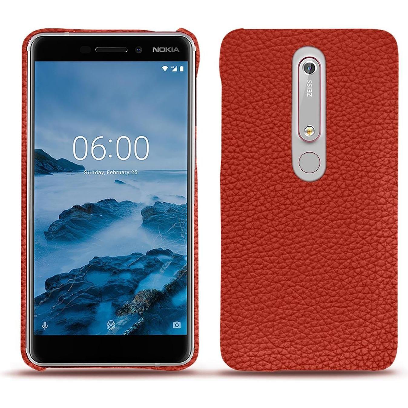 Noreve Lederschutzhülle (Nokia 6 (2018)), Smartphone Hülle, Orange
