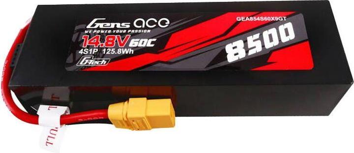 Gens Ace G-Tech 8500mAh 14.8V 60C 4S1P Lipo accu PC behuizing met XT90 stekker (14.80 V, 8500 mAh)
