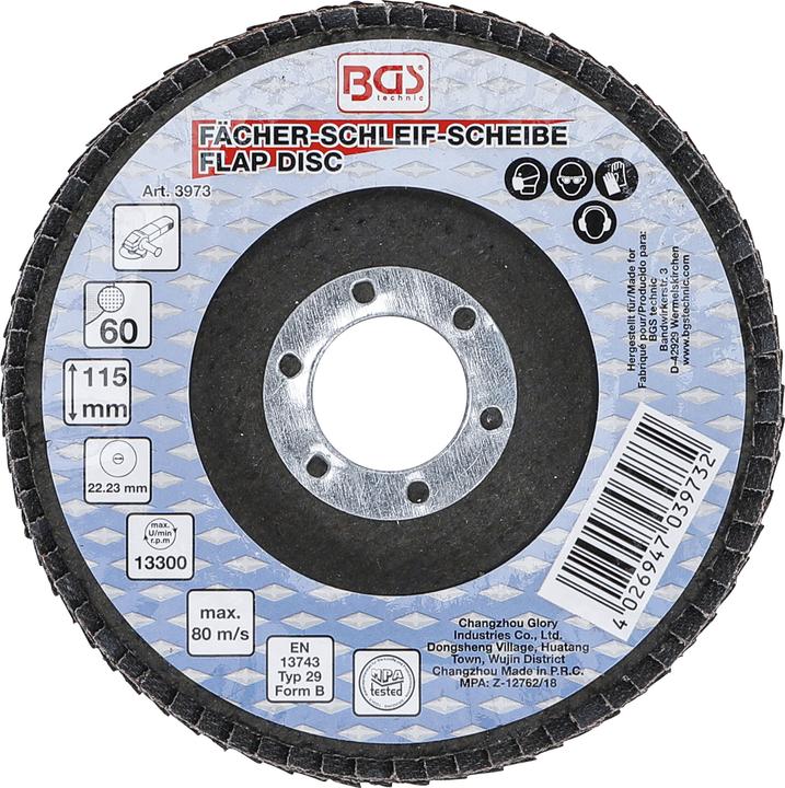 Produktbild BGS Fächer-Schleif-Scheibe Ø 115 mm K 60 (K 60)