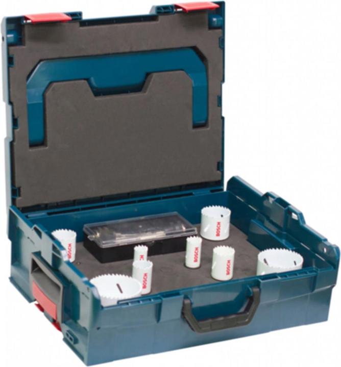 Actual product image Bosch Professional Zubehör 11-piece electrician's set, 1 Progressor for Wood&Metal hole saw (83 mm, 51 mm, 22 mm, 68 mm, 35 mm, 30 mm, 40 mm, 25 mm)