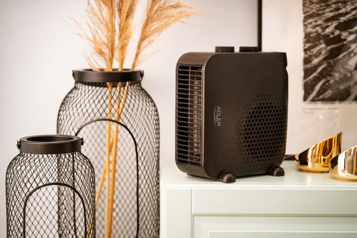 Actual product image Adler Heater AD 7725b Fan heater, 2000 W, Number of power levels 2, Juodas (2000 W)