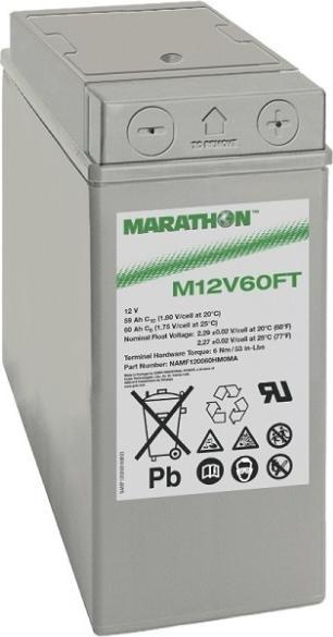 Exide Marathon M12V60FT Blei Akku mit M6 Schraubanschluss 12V, 59000mAh (12 V, 59 Ah)