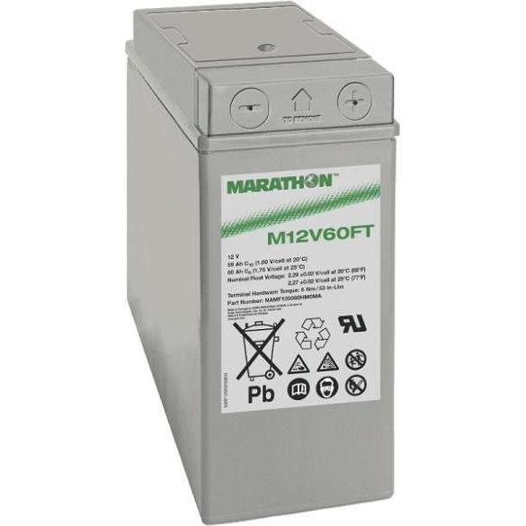 Exide, Versorgungsbatterie, Marathon M12V60FT Blei Akku mit M6 Schraubanschluss 12V, 59000mAh (12 V, 59 Ah)