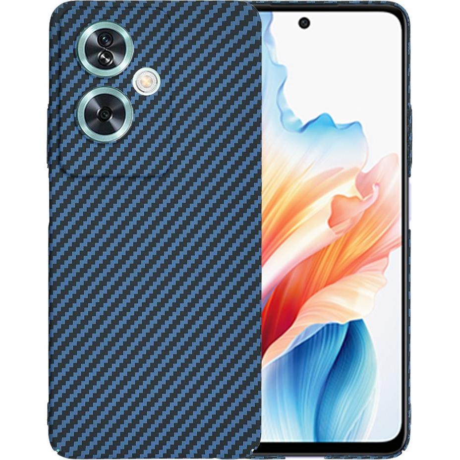 Techsuit - Carbonite FiberShell - Oppo A79 5G / OnePlus Nord N30 SE - Cyan (Oppo A79), Cover smartphone