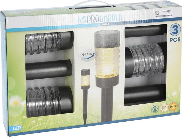 Produktbild ProGarden 6er-Set LED-Solarleuchte mit Edelstahl, Wegeleuchten (5 lm)