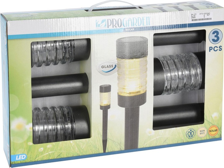 Produktbild ProGarden 6er-Set LED-Solarleuchte mit Edelstahl, Wegeleuchten (5 lm)
